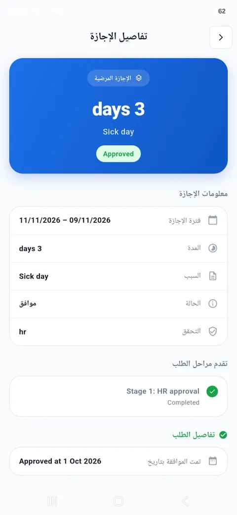 تفاصيل الإجازة ومراحل الموافقة