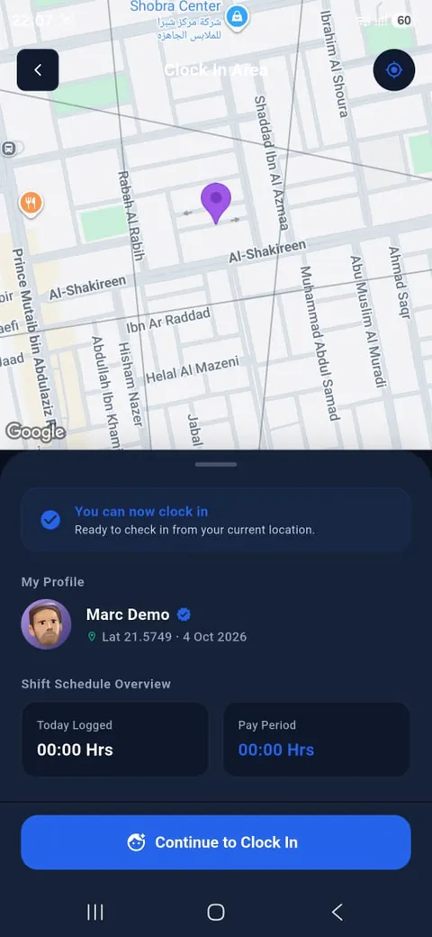 Clock in from your location