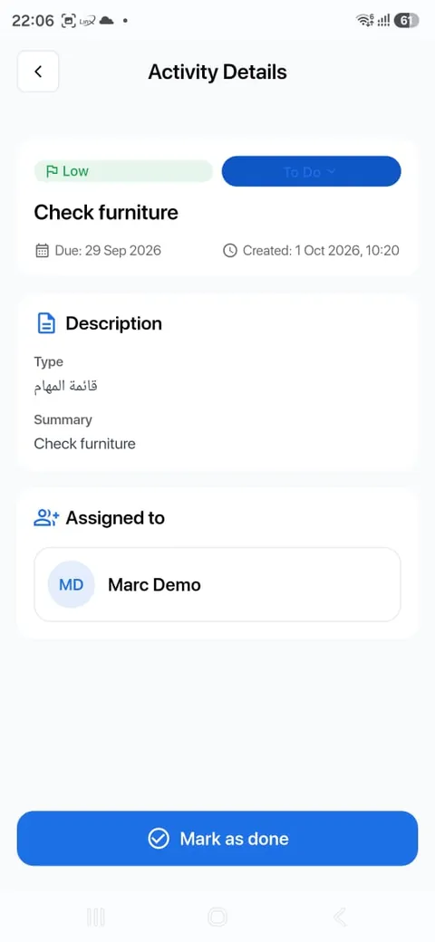 Activity details