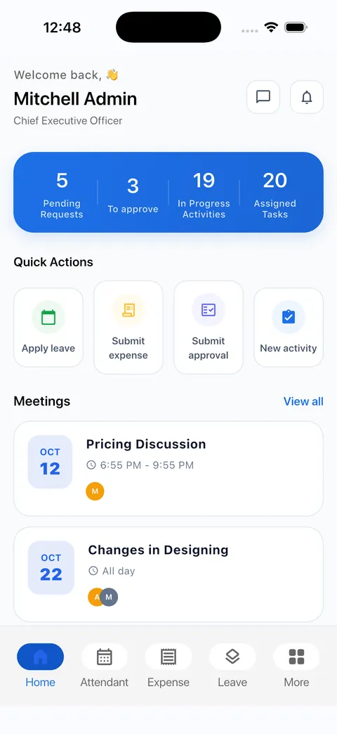 Premium HR home screen