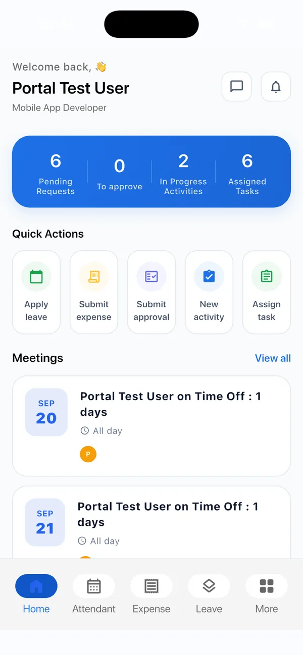 Premium HR home screen