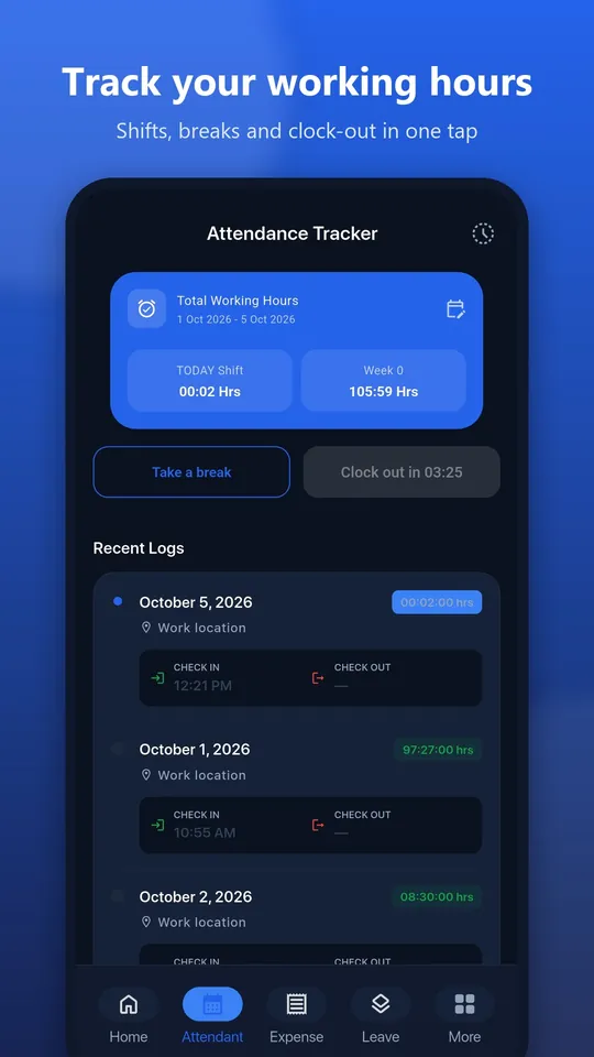 Track your working hours