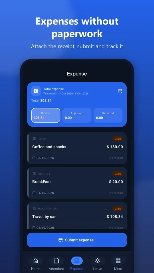 Expenses without paperwork